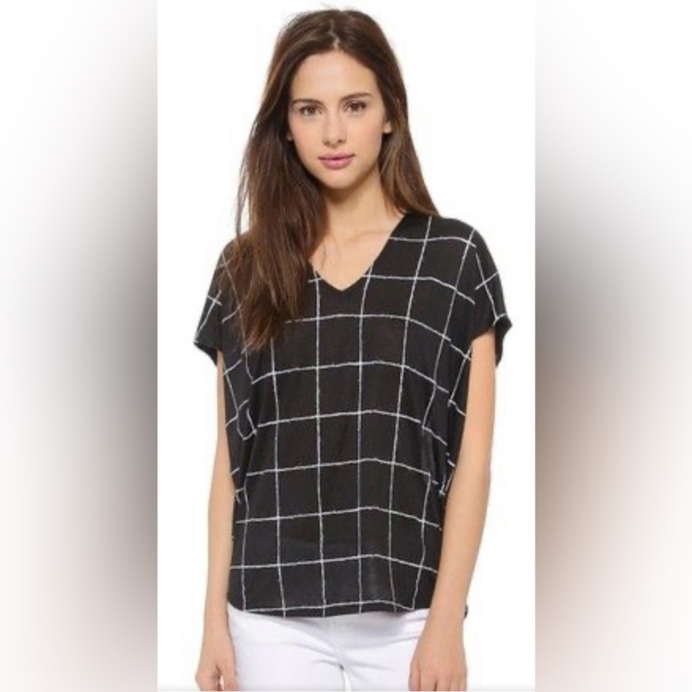 Vince Windowpane tee Black and white small - Picture 3 of 14